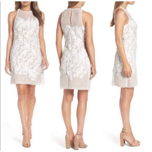 Vera Wang White Beige Lace Dress Size 6 Bridal Short Wedding